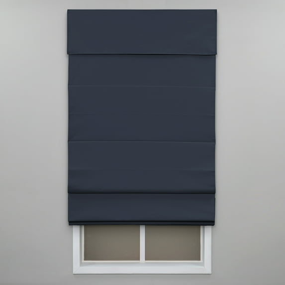 Regal Living Classic Cordless Room Darkening Roman Shade, Indigo, 34W x 64L