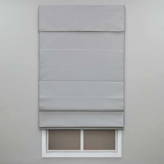 Regal Living Classic Cordless Room Darkening Roman Shade, Light Gray, 27W x 64L