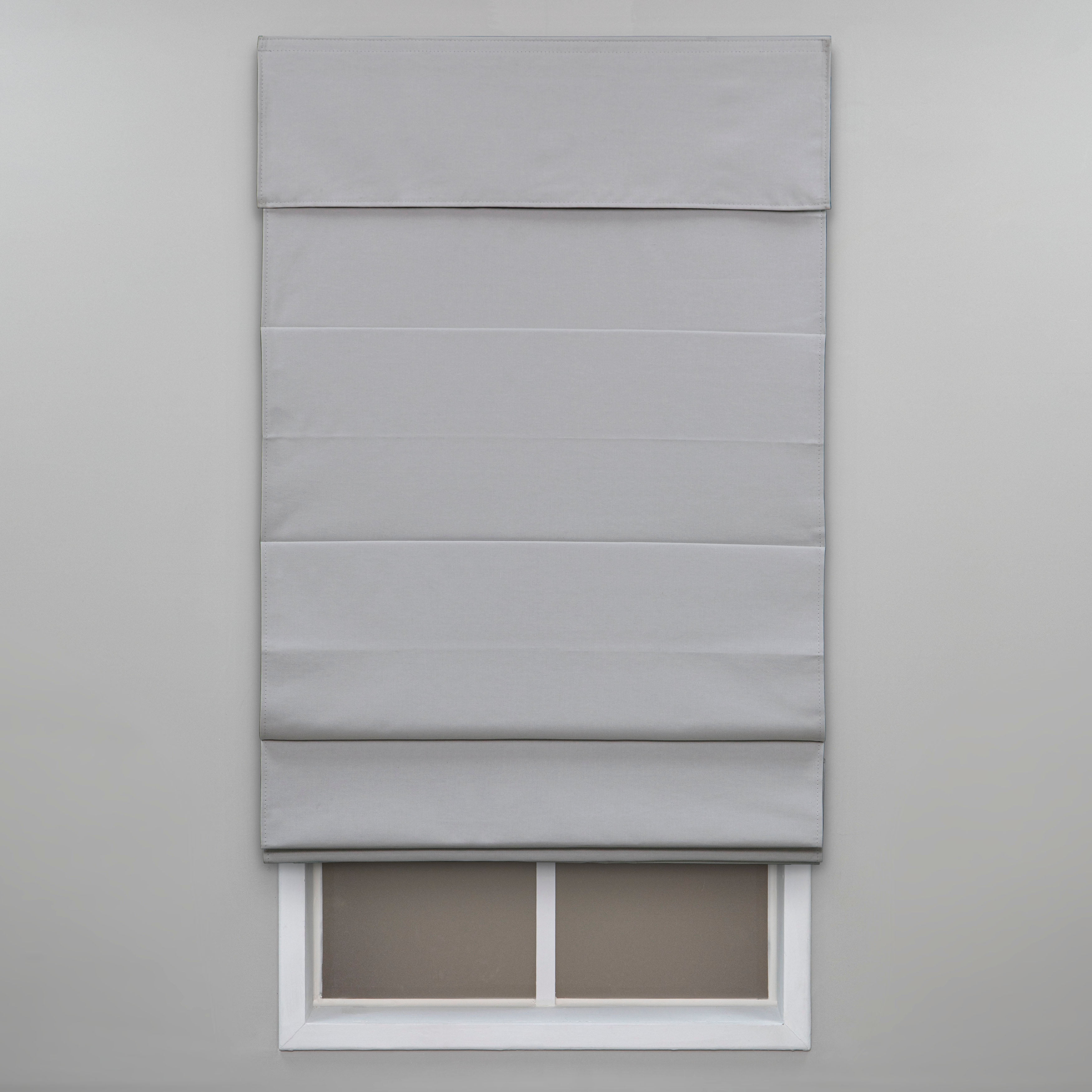 Regal Living Classic Cordless Room Darkening Roman Shade, Light Gray, 32W x 64L