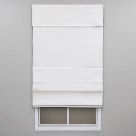 Regal Living Classic Cordless Room Darkening Roman Shade, White, 27W x 64L