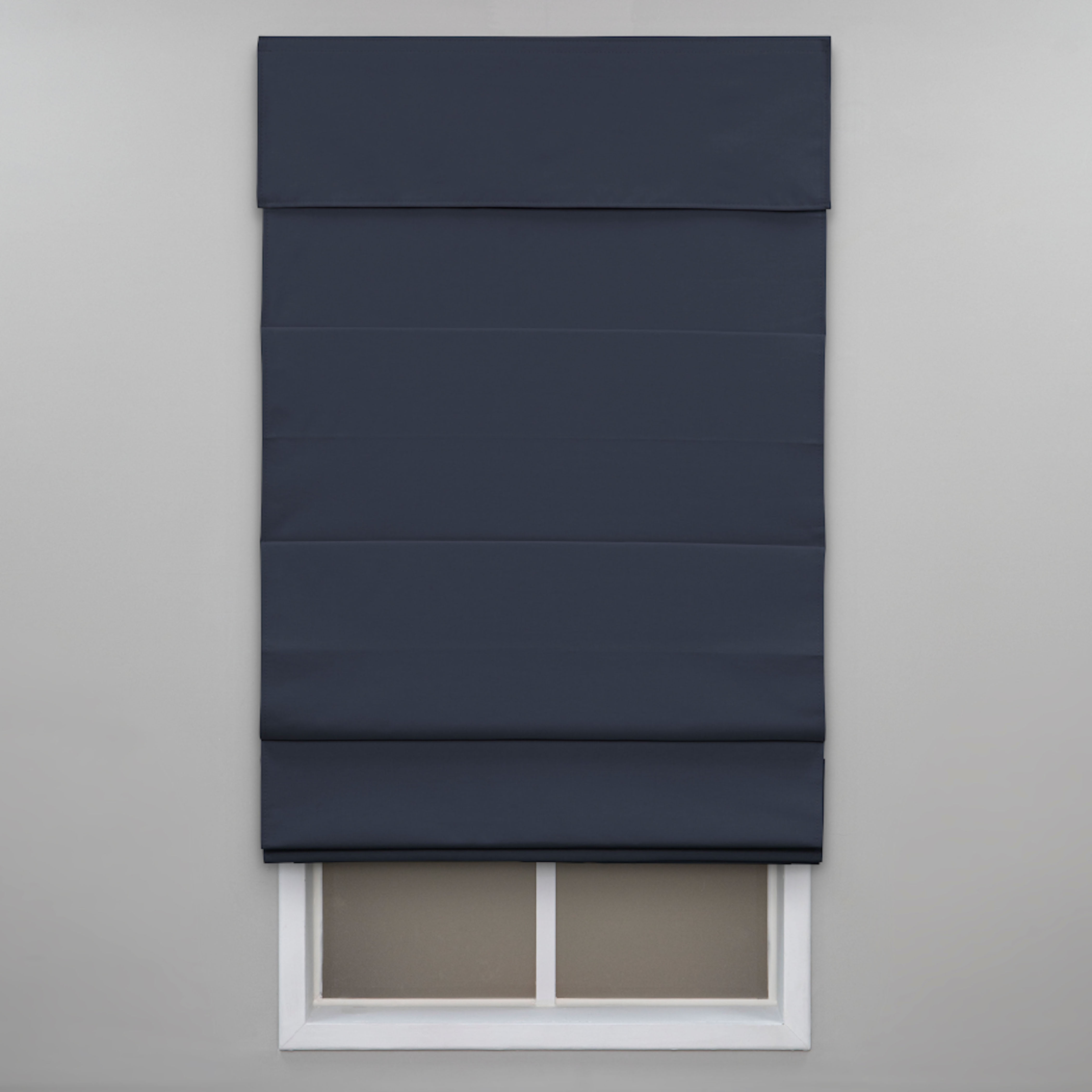 Regal Estate, Insulating Cordless Blackout Roman Shade, Navy, 26W x 72L
