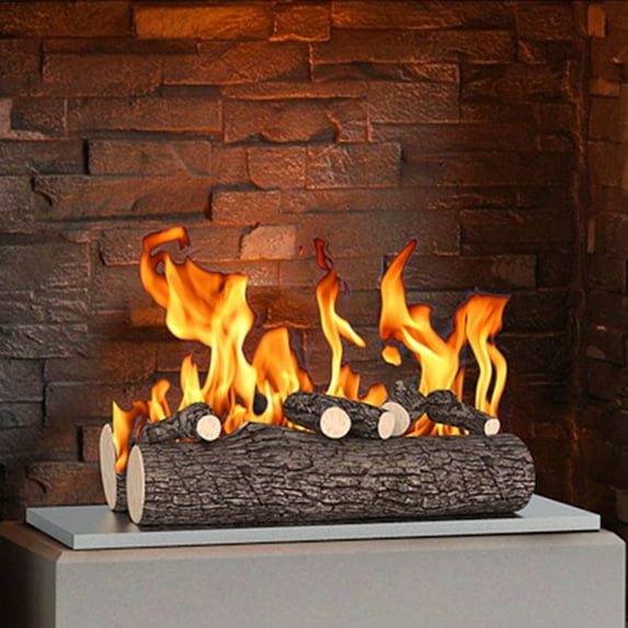 Regal Flame 5 Piece 16" Ceramic Wood Gas Fireplace Logs - Oak