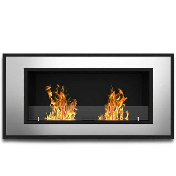 Regal Flame Brooks 47 Inch Ventless Built In Recessed Bio Ethanol Wall Mounted Fireplace - ER8005-EF