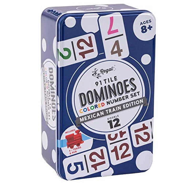 Regal Games Double 12 Colored Number Dominoes Mexican Train Game
