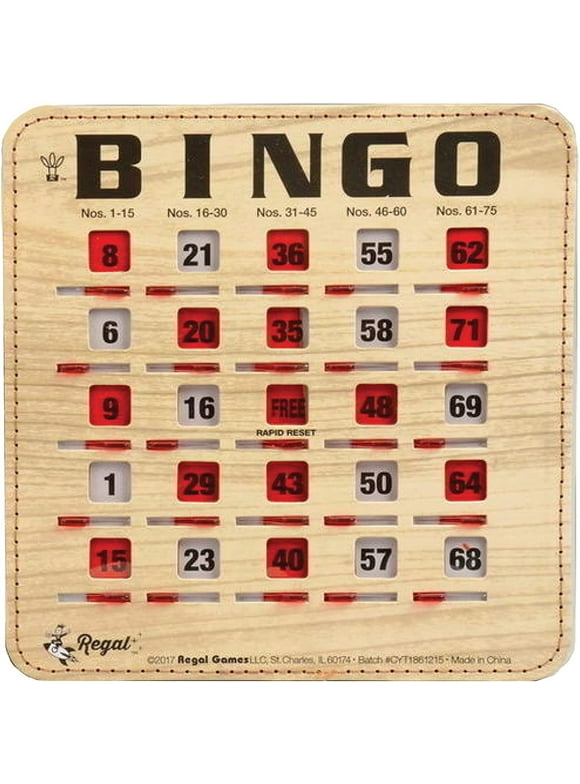 Regal Games Woodgrain Shutter Classic Bingo Set, 10 Pieces