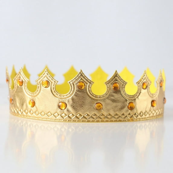 Regal Gold King Crown, Soft Royal Prince Costume Crown for Boys Girls Birthday Gift Halloween Party Accessories