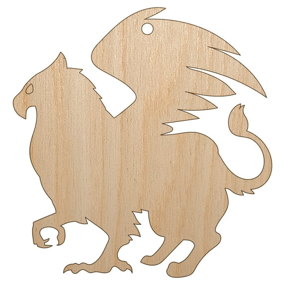 Regal Griffin Fantasy Silhouette Wood Shape Unfinished Piece Cutout Craft DIY Projects - 4.70 Inch Size - 1/8 Inch Thick