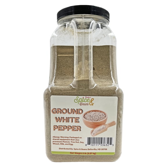 Ground White Pepper by Dasher's Spice & Beans | 5 lb Container