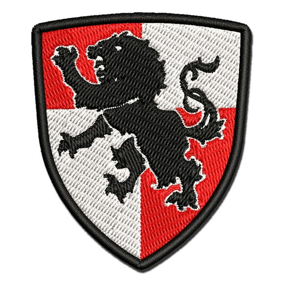 Regal Heraldic Lion Applique Multi-Color Embroidered Hook & Loop Patch - 2.5 Inch Small