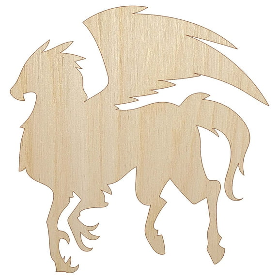 Regal Hippogriff Fantasy Silhouette Wood Shape Unfinished Piece Cutout Craft DIY Projects - 4.70 Inch Size - 1/4 Inch Thick