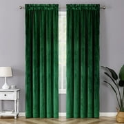 Regal Home 2 Panel Egyptian Velvet Blackout Bedroom Curtain Set, 54x84in Green