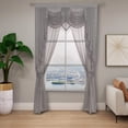 thumbnail image 1 of Regal Home 5-PC 84" Long Sheer Cascade Curtain Panels, Valance & Tiebacks, Grey, 1 of 7