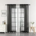 thumbnail image 1 of Regal Home 84" Length Rod Pocket Voile Sheer Window Curtains, 2 Panels, Black, 1 of 4