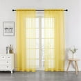 thumbnail image 1 of Regal Home Crystal Yellow Solid Print Space Sheer Curtains, 52 x 84 in (2 Panels), 1 of 6
