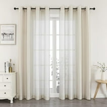 Regal Home 84" Long Light Filtering Grommet Window Curtain Panel Set of 2, Ivory