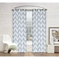 thumbnail image 1 of Regal Home Collection 2 Pack Metallic Chevron Grommet Top Window Curtain Panels - Silver/Gray, 1 of 4