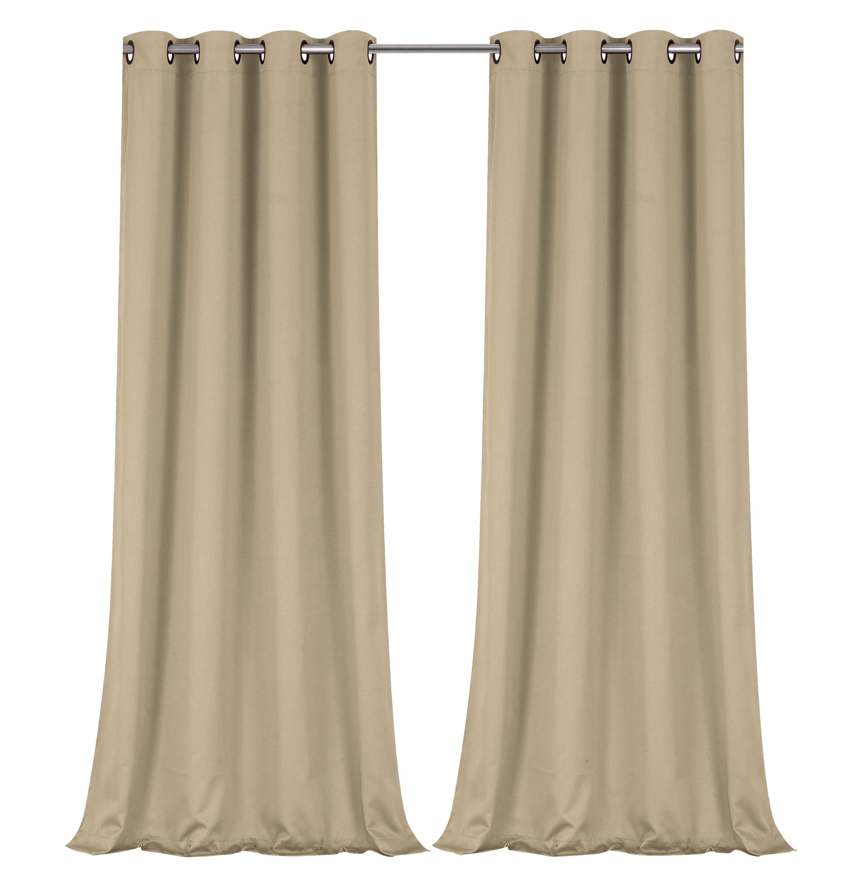 Regal Home Collections 100% Blackout Thermal Hotel Grommet Top Curtain Panel Pair - Linen, 95 in. Long