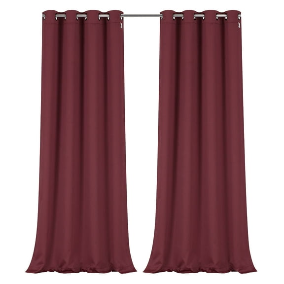 Regal Home Collections 100% Blackout Thermal Hotel Grommet Top Curtain Panel Pair - Red, 63 in. Long