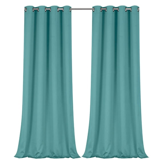 Regal Home Collections 100% Blackout Thermal Hotel Grommet Top Curtain Panel Pair - Teal, 63 In. Long