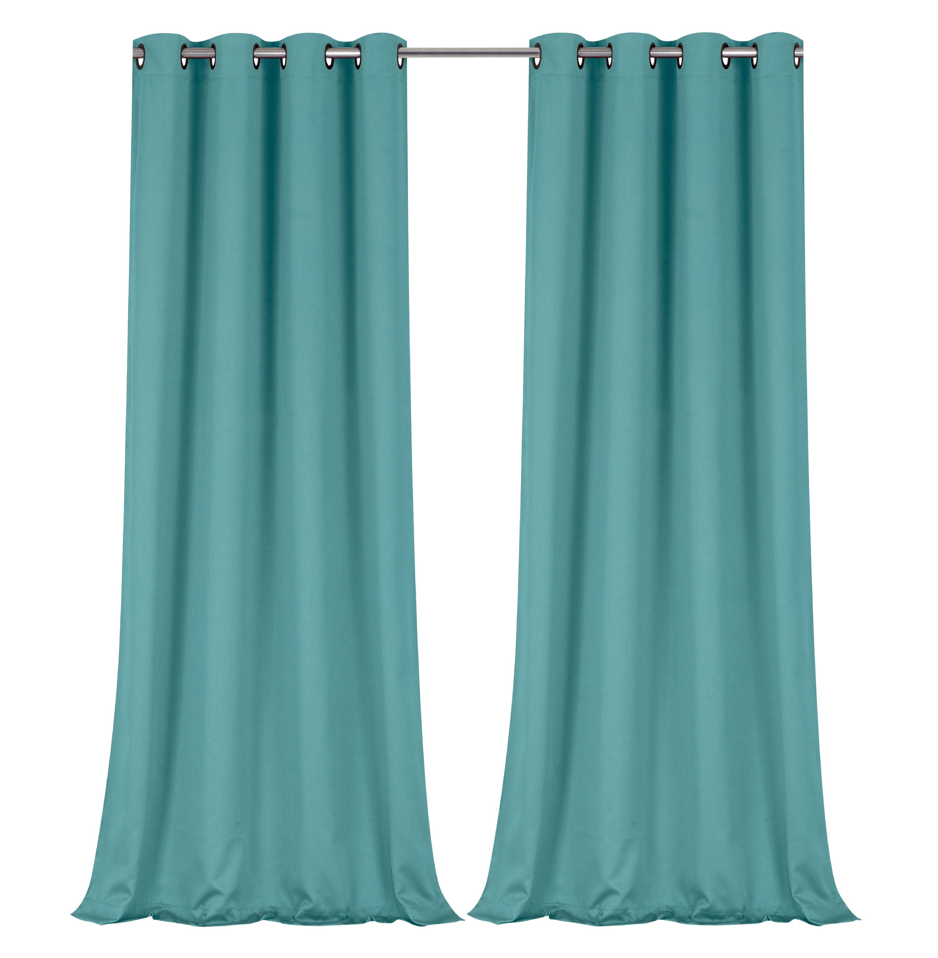 Regal Home Collections 100% Blackout Thermal Hotel Grommet Top Curtain Panel Pair - Teal, 84 in. Long