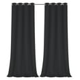 thumbnail image 1 of Regal Home Collections 100% Blackout Thermal Hotel Grommet Top Kitchen & Small Window Curtain Panel Pair - Black, 45 in. Long, 1 of 6