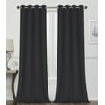 thumbnail image 1 of Regal Home Collections 2 Pack 100% Blackout Thermal Energy Saving Grommet Top Curtain Panels - Black, 95 in. Long, 1 of 5