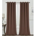 thumbnail image 1 of Regal Home Collections 2 Pack 100% Blackout Thermal Energy Saving Grommet Top Curtain Panels - Brown, 45 in. Long, 1 of 5
