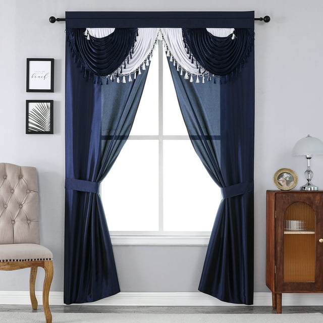 Regal Home Collections 5Piece Window Curtain Set with Valance and