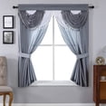 thumbnail image 1 of Regal Home Collections Amore Curtains 5-Piece Window Curtain Set - 54-Inch W x 63-Inch L Panels with Attached Valance and 2 Tiebacks - Bedroom Curtains and Living Room Curtains (Silver), 1 of 1