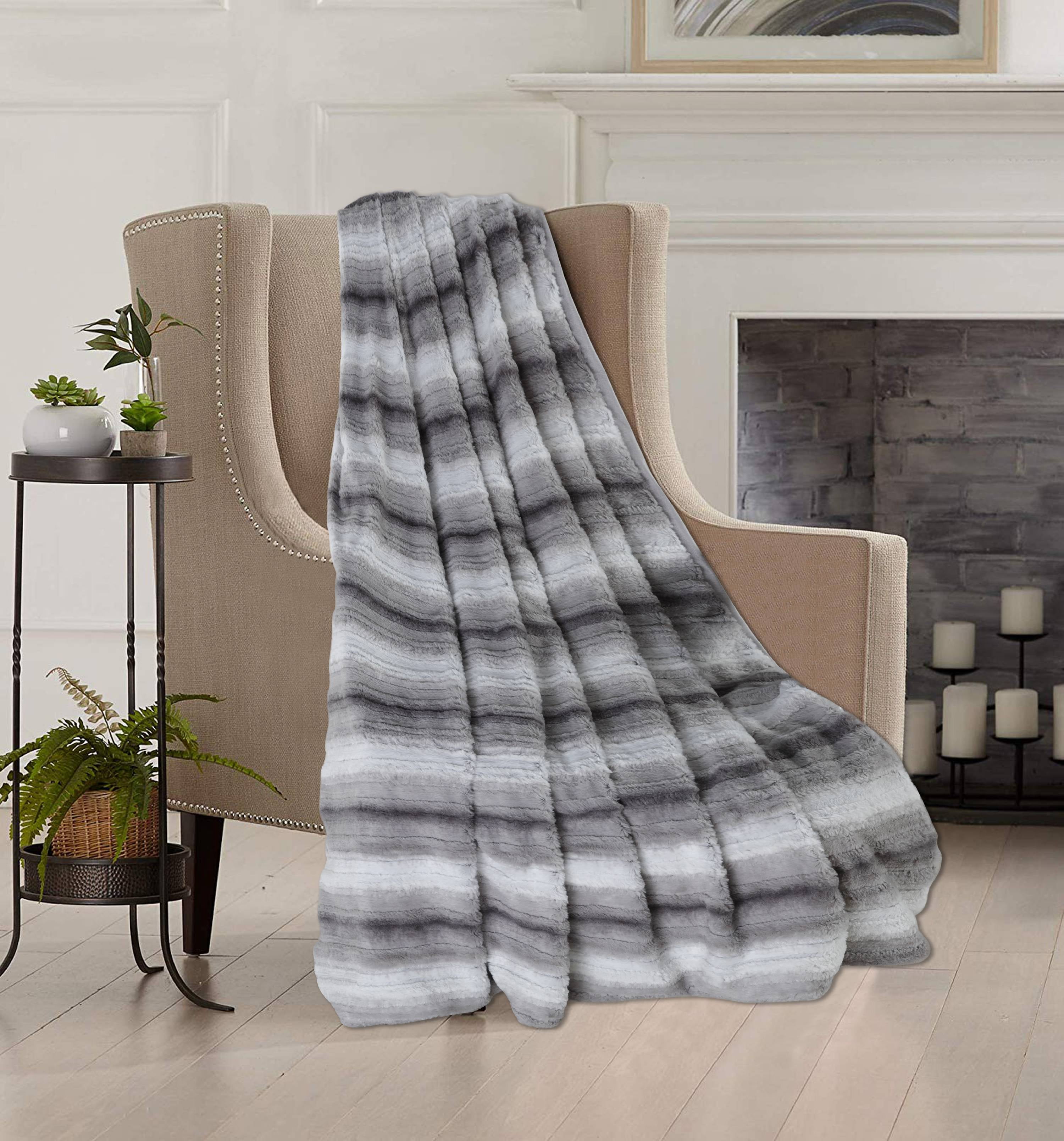 Regal Home Collections Faux Fur Premium Plush Zebra Throw Blanket