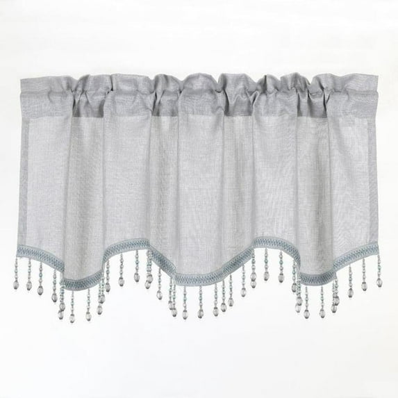 Regal Home Collections Gina Metallic Jacquard Rod Pocket 1 Valance, Silver