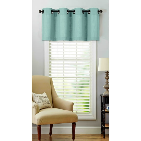 Regal Home Collections Oversized Grommet Top Window Valance - Aqua