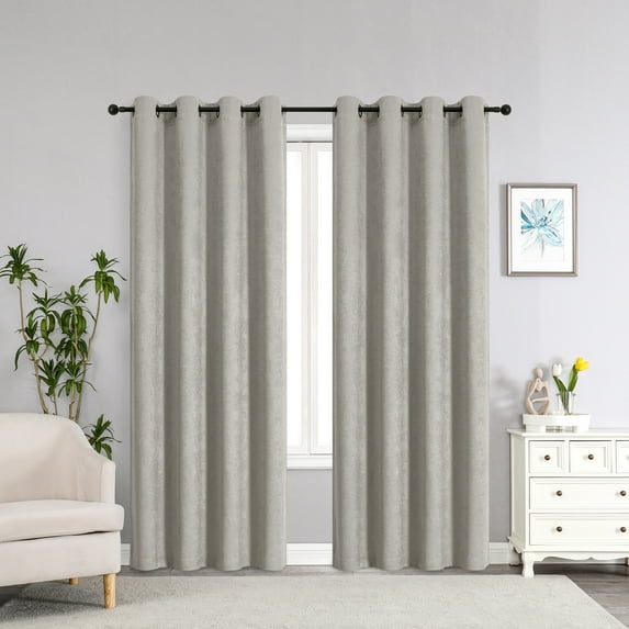 Regal Home Modern Silver Grommet Room Darkening Curtains, 38 x 84 in (2 Panels)