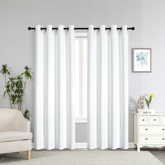 Regal Home Collections Room Darkening Curtains 2-Panel Set - Noise Reducing, Energy Saving Room Darkening Window Curtains & Drapes for Bedroom, Living Room (38in W x 84in L - 2 Panels, White)