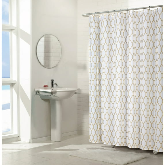 Regal Home Collections Trellis Chic Fabric Shower Curtain (Gold)