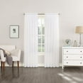 thumbnail image 1 of Regal Home Premium Sheer White Solid Print Rod Pocket Kitchen Curtain, 52” x 84” (2 Panels), 1 of 1