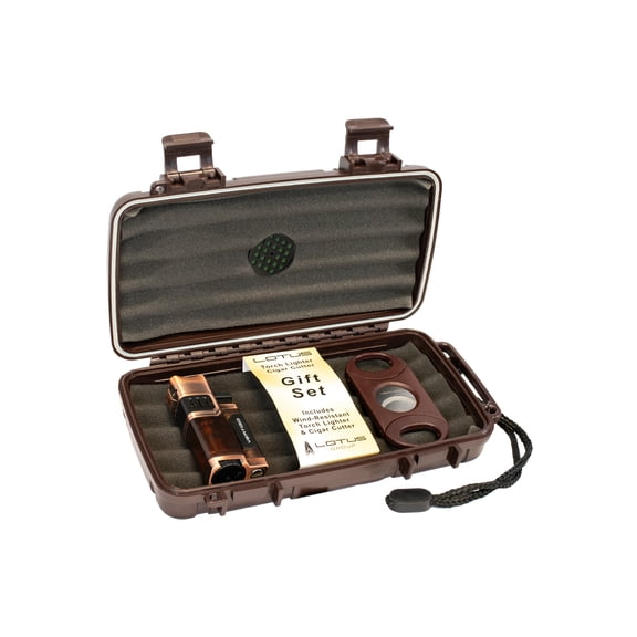 Regal Humidor Big Boy Gift Set - Brown