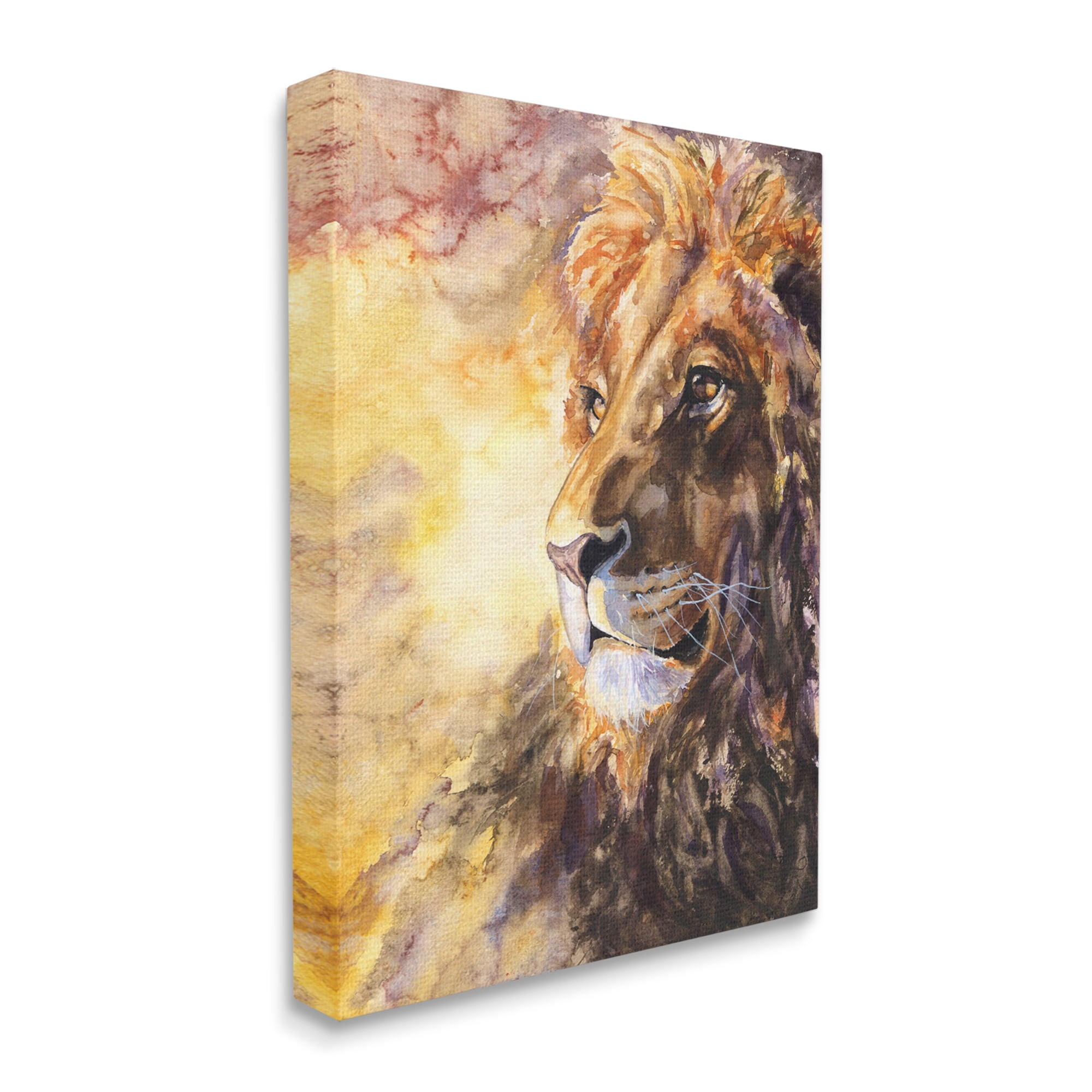 Stupell Industries Regal Lion Mane Safari Animal King Portrait Canvas Wall Art, 24 x 30, Design by George Dyachenko