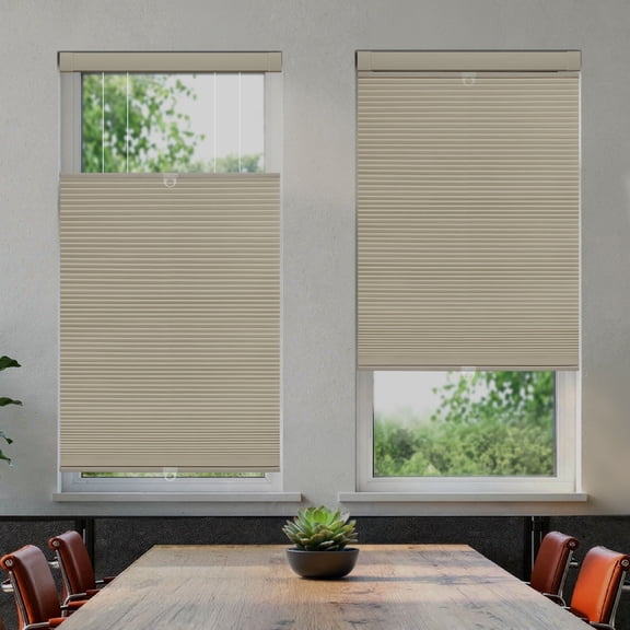 Regal Living Beige EZ Grip No Drill Top Down Bottom Up Blackout Cellular Shade - 34" W x 64" L