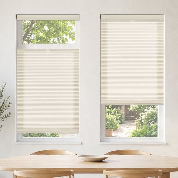 Regal Living Beige EZ Grip No Drill Top Down Bottom Up Light Filtering Cellular Shade - 44" W x 64" L