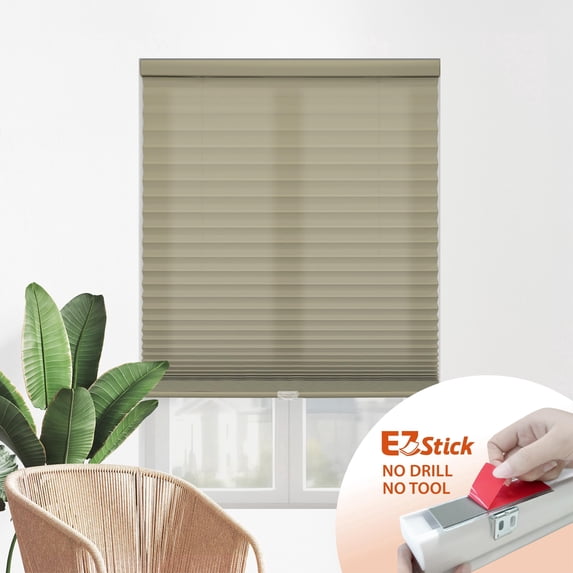 Regal Living Camel EZ Stick No Drill Light Filtering 1" Pleated Shade - 35" W x 64" L