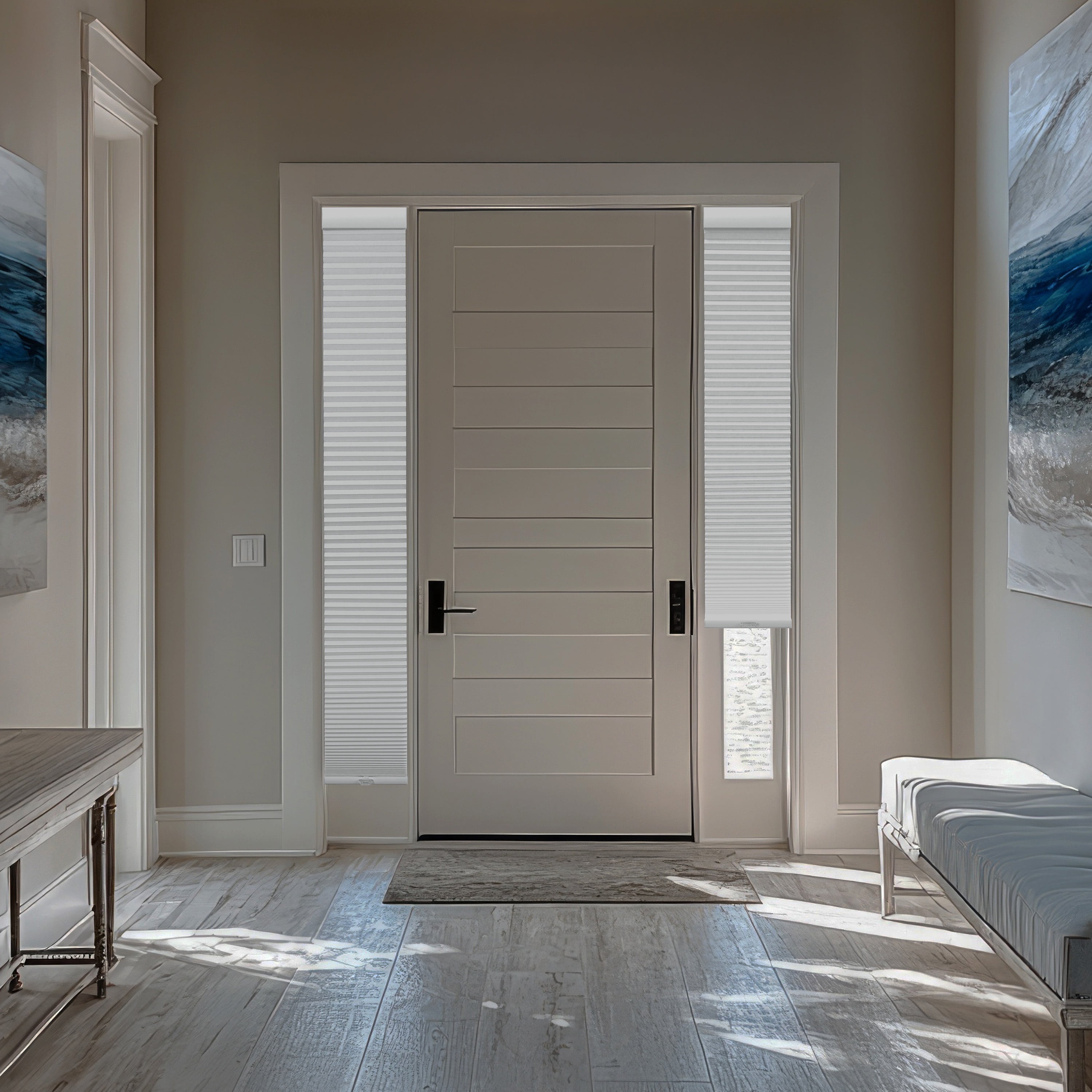 Regal Living Cordless 1.5" Blackout Cellular Sidelight Shade, White - 9 in. W x 72 in. L