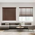 thumbnail image 1 of Regal Living Dark Oak Cordless Room Darkening Textured Faux Wood Blinds, 24.5" W x 72" L, 1 of 9