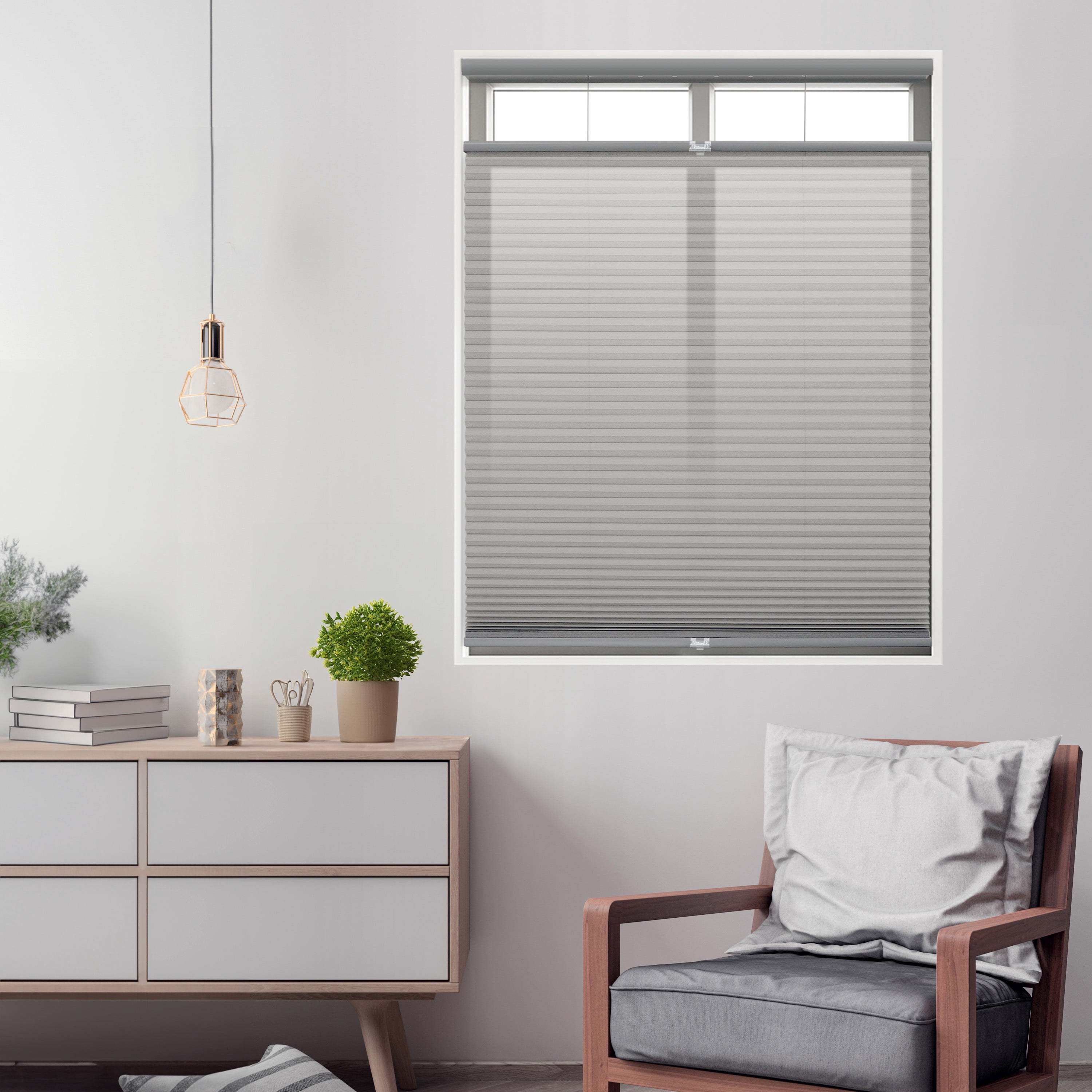 Regal Living Cordless Light Filtering Top-Down Bottom-Up Cellular Shade, Gray Cloud - 52" W x 72" L