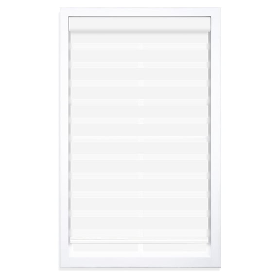Regal Living Cordless Light Filtering Zebra Polyester Roller Shades, White - 36" W x 72" L