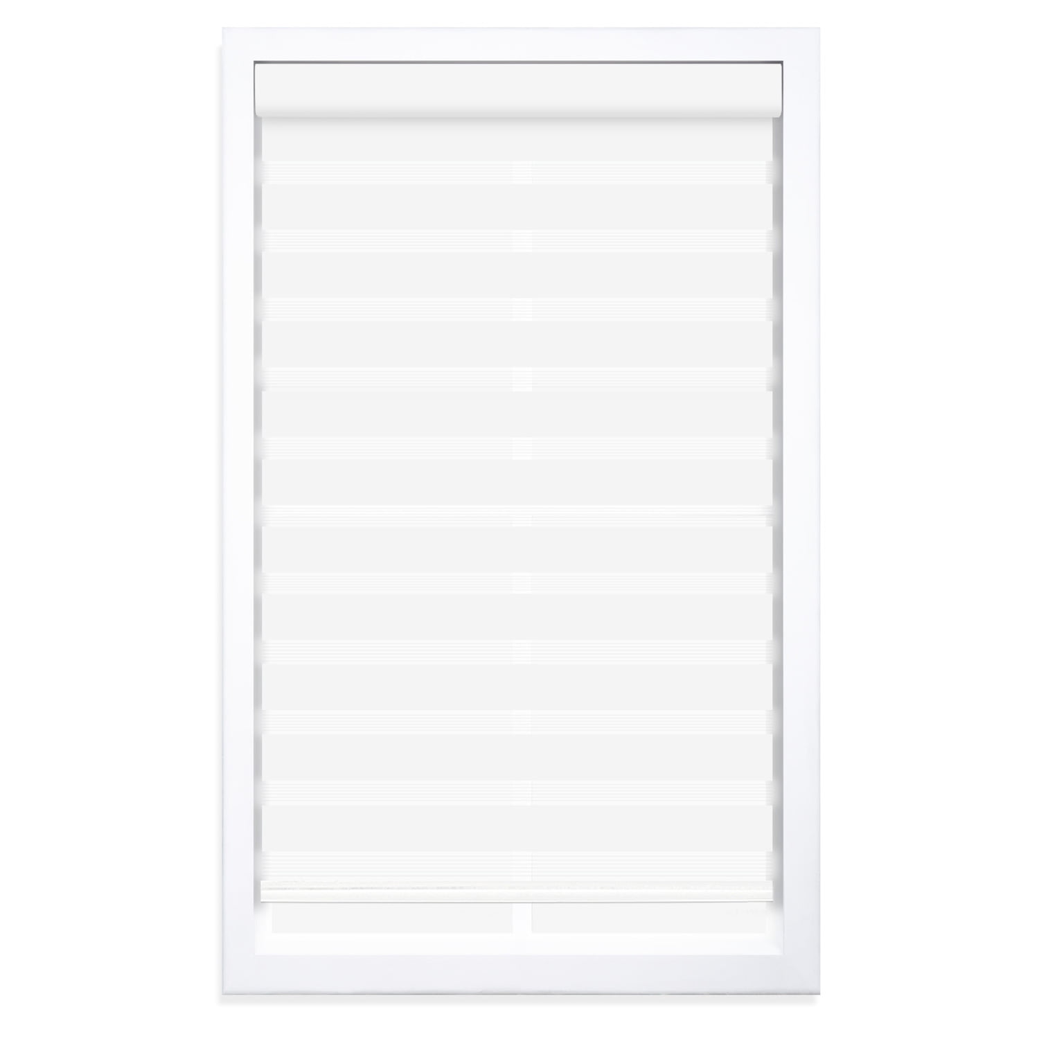 Regal Living Cordless Light Filtering Zebra Polyester Roller Shades, White - 48" W x 72" L