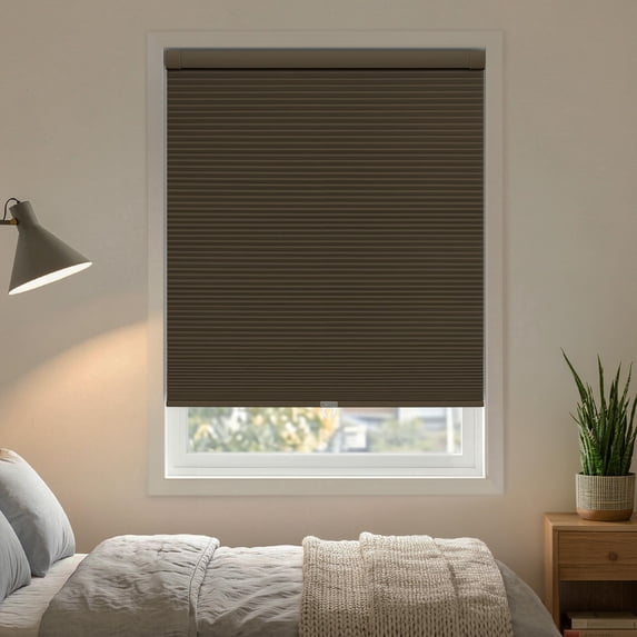 Regal Living Dark Coffee EZ Grip No Drill Blackout Cellular Shade - 24" W x 64" L