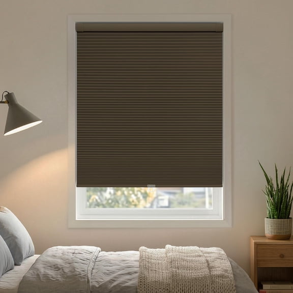 Regal Living Dark Coffee EZ Grip No Drill Blackout Cellular Shade - 35" W x 64" L