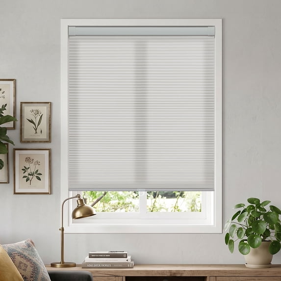 Regal Living Grey EZ Grip No Drill Light Filtering Cellular Shade - 37" W x 48" L