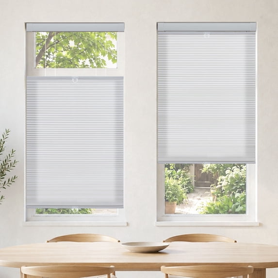Regal Living Grey EZ Grip No Drill Top Down Bottom Up Light Filtering Cellular Shade - 36" W x 64" L